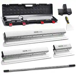 VEVOR - Skimming Blade Set,10\"+24\"+32\" Blades + 35\"-78\" Extension Handle,European Stainless Steel Construction Knife - Silver