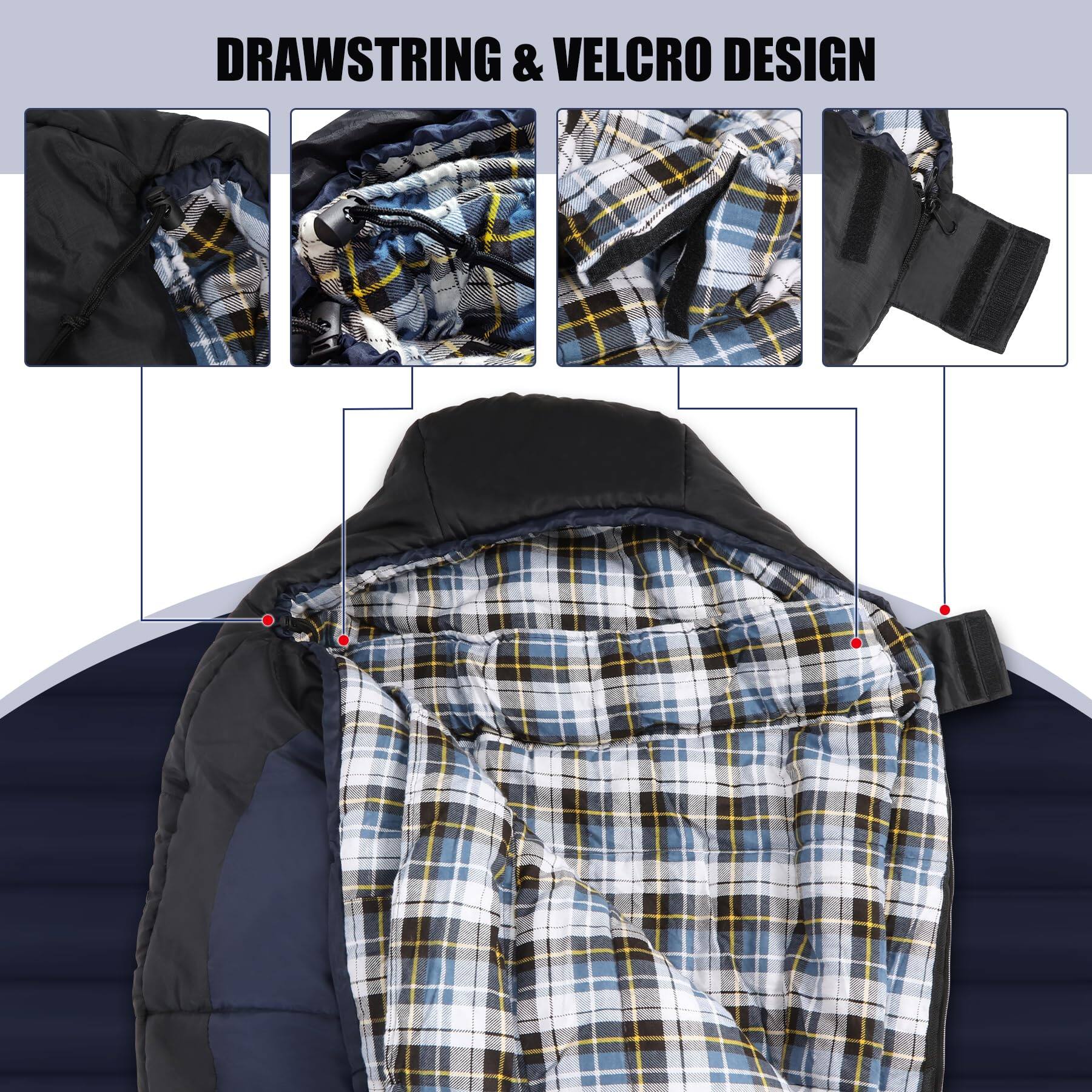 DRAWSTRING & VELCRO DESIGN