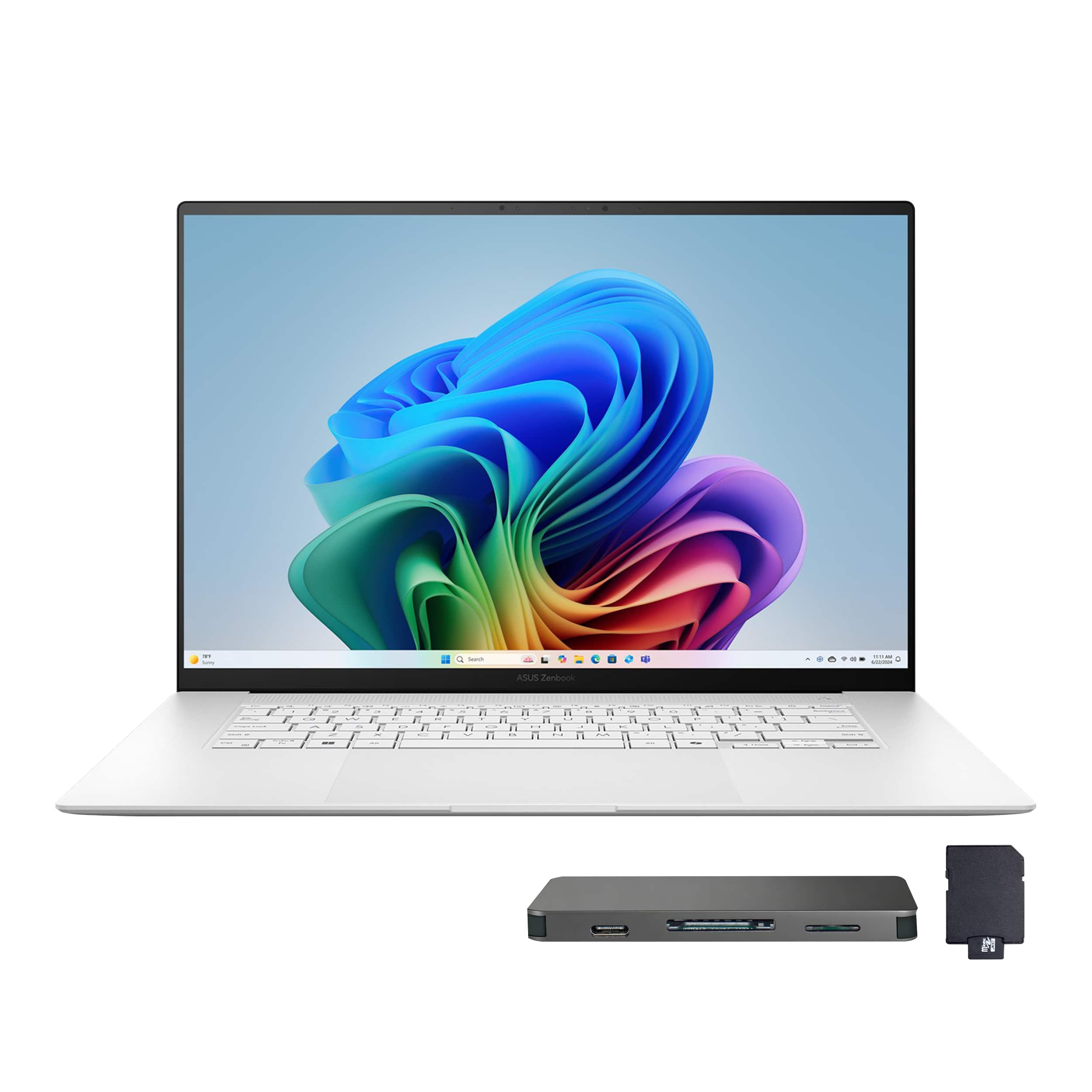 ASUS - Zenbook S 16 16” 3K OLED Touch Screen Laptop - Copilot+ PC - AMD Ryzen AI 9 365 - 24GB Memory - 4TB SSD - Scandinavian White