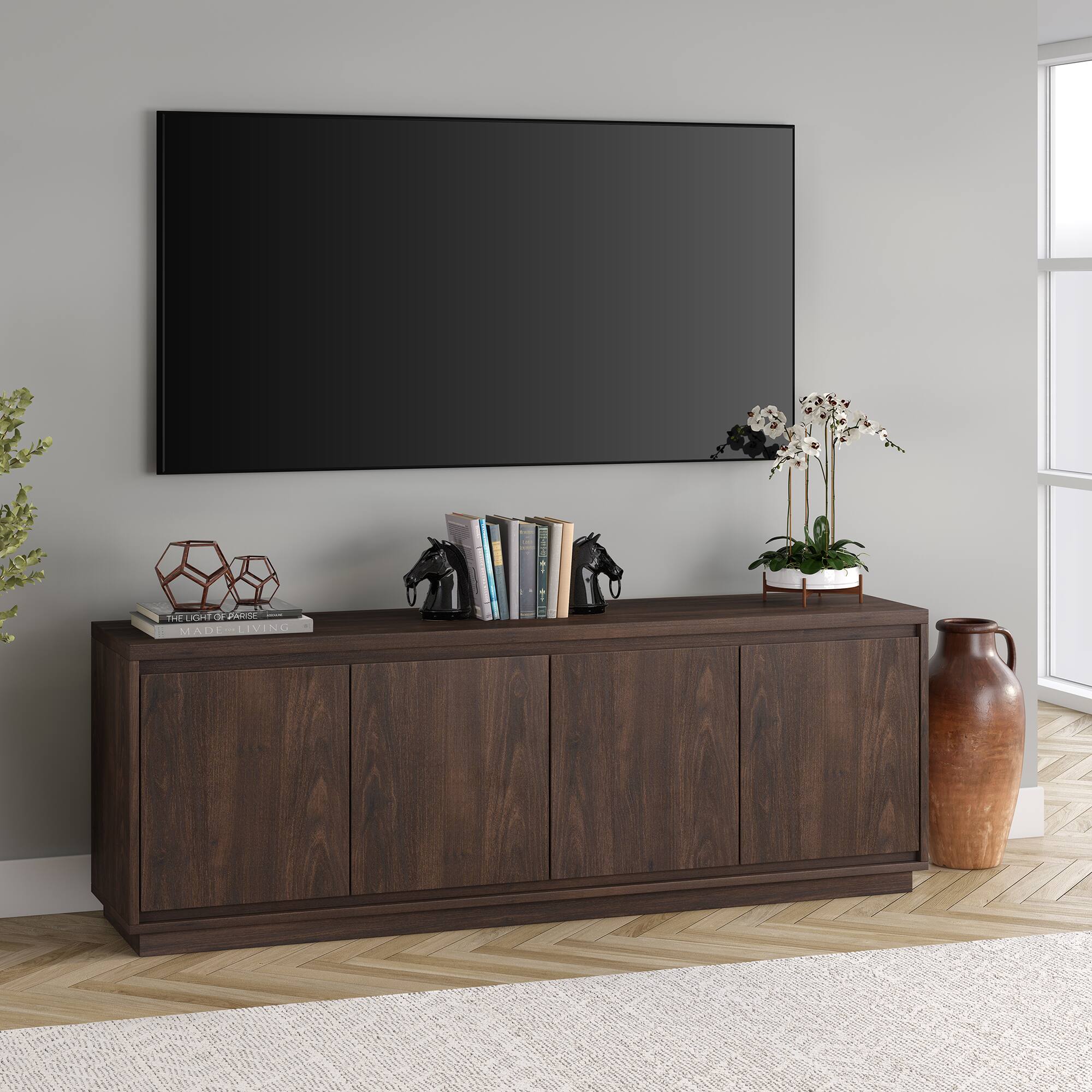 Alt View 2. Camden&Wells - Presque TV Stand Fits Most TVs up to 75 inches - Alder Brown.