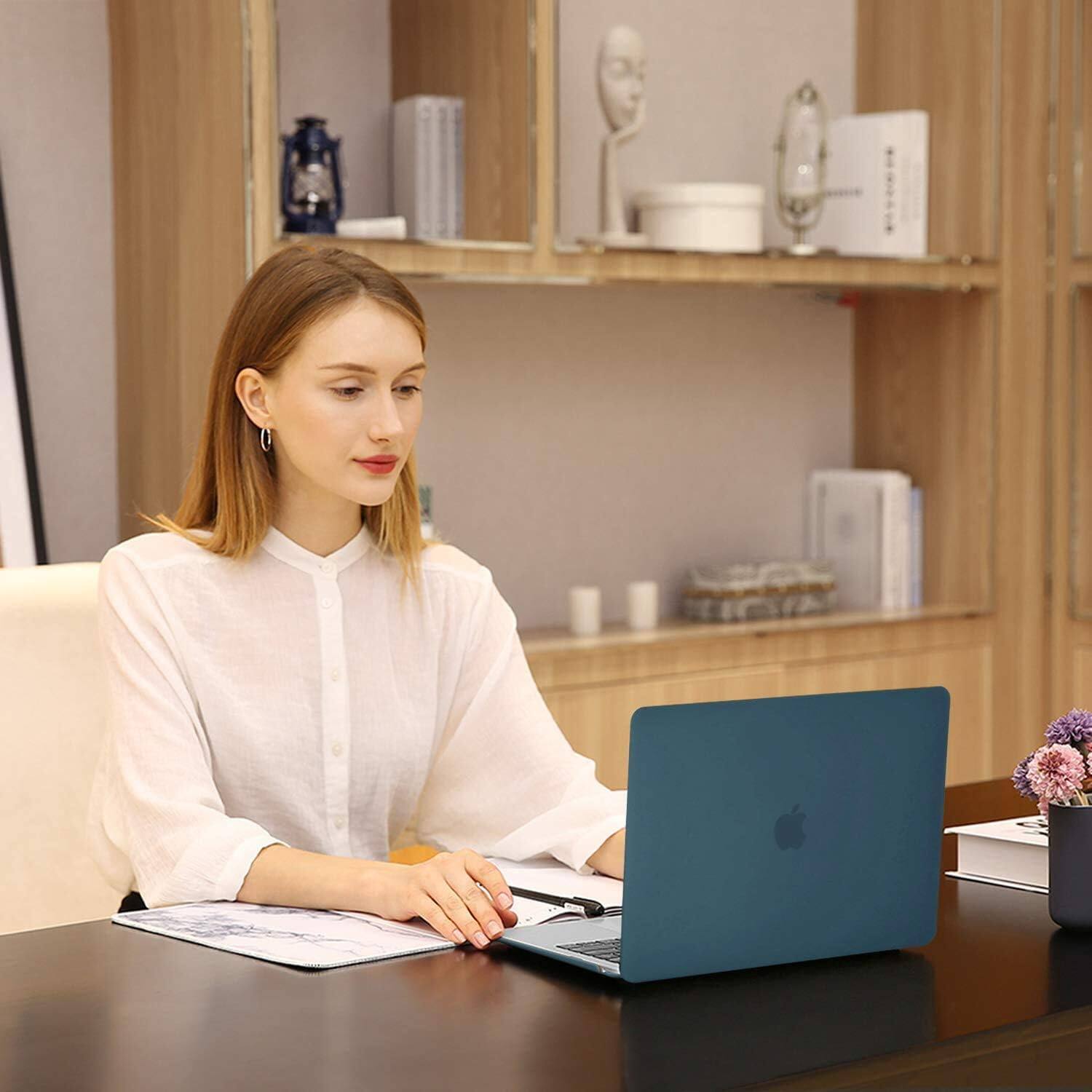 Alt View 2. mosiso - Case for MacBook Air 13 inch A2337 M1 A2179 A1932 with Touch ID 2018-2022 - Teal Green.