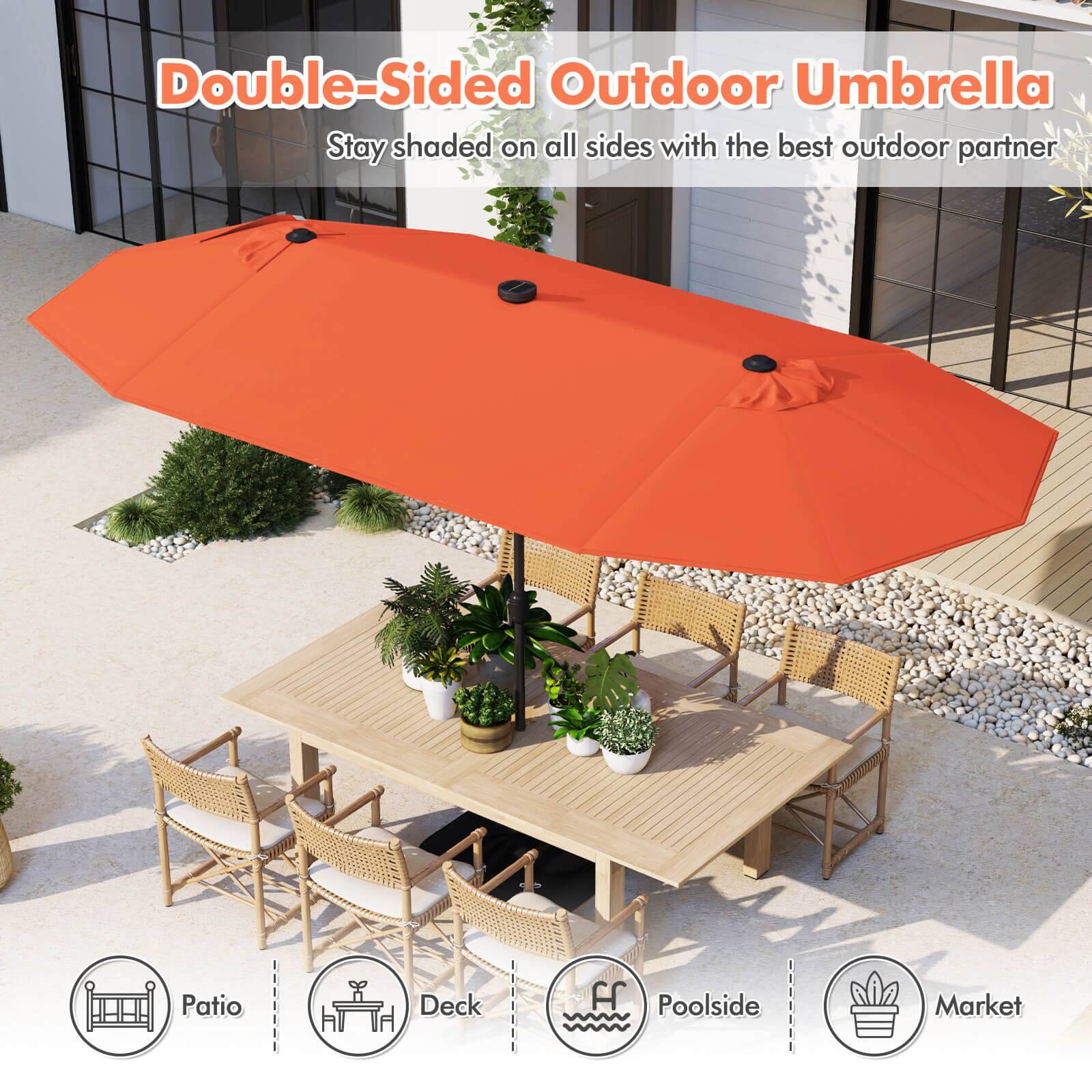 Double-Sided Outdoor Umbrella, Stay shaded on all sides with the best outdoor partner, Patio, Deck, Poolside, Market