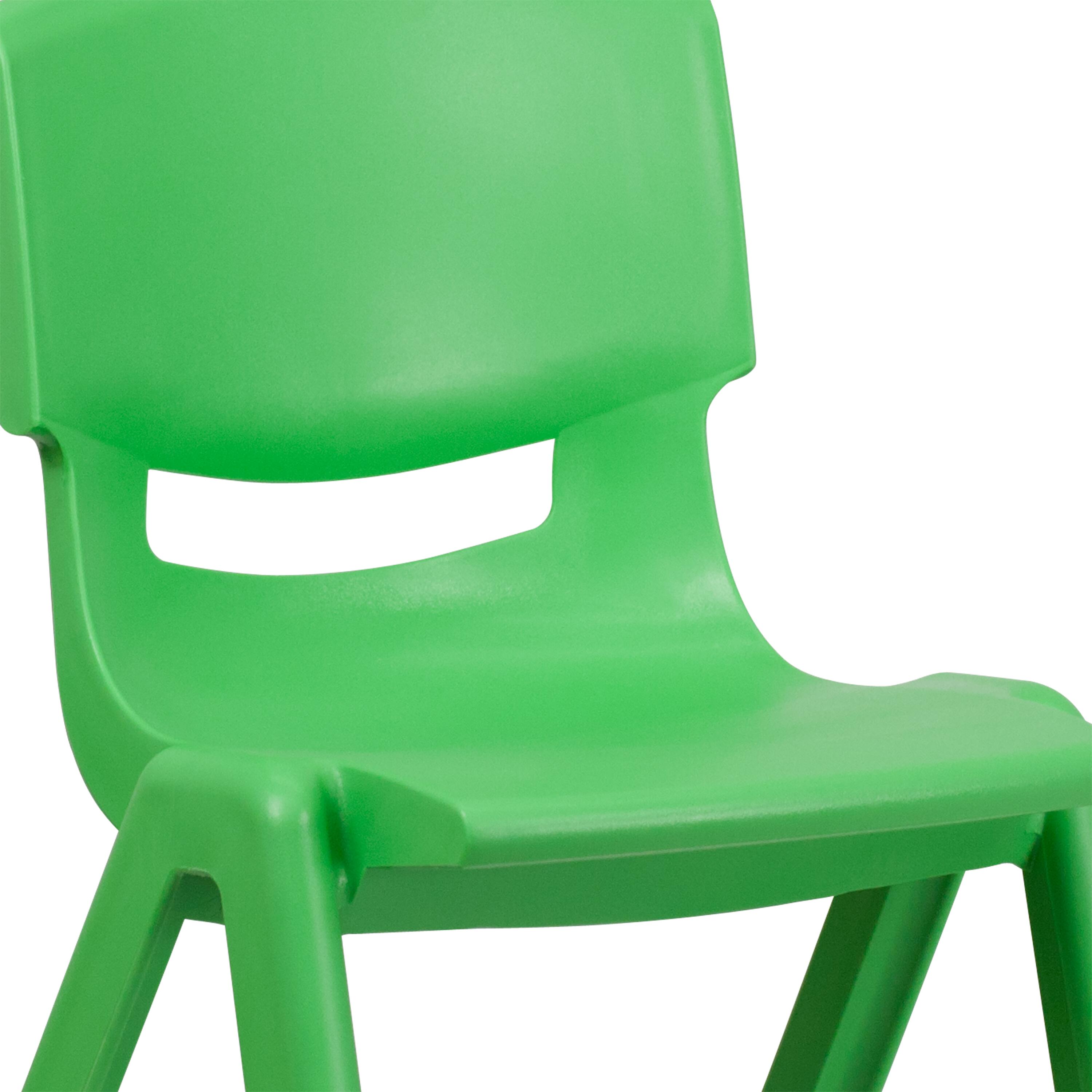 Alt View 9. Emma + Oliver - 4 Pack Plastic Stack School Chair with 15.5"H Seat, 3rd-7th School Chair - Green.