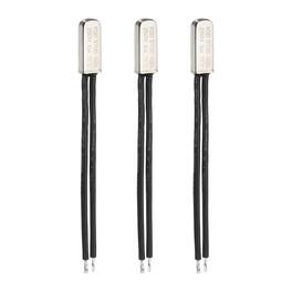 Unique Bargains - 3pcs KSD9700 Thermostat 75C Normally Close N.C Temperature Switch 250V 10A Thermal Protector Metal - Black