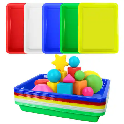 Front. Paradigms Interiors - Multicolor Plastic Art Trays - Activity Tray Crafts Organizer Serving For School Home And Diy Projects Pain... - 15.