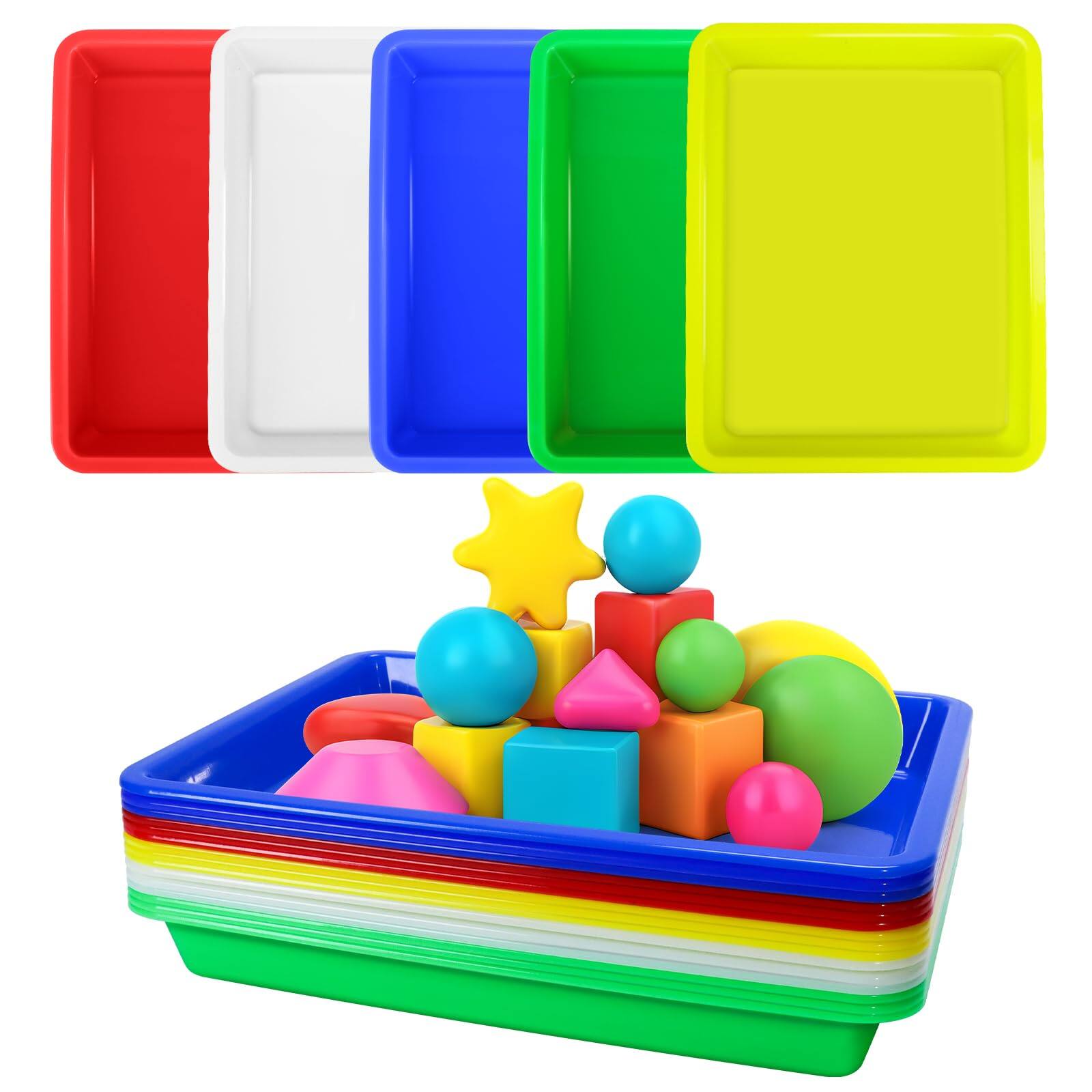Front. Paradigms Interiors - Multicolor Plastic Art Trays - Activity Tray Crafts Organizer Serving For School Home And Diy Projects Pain... - 15.
