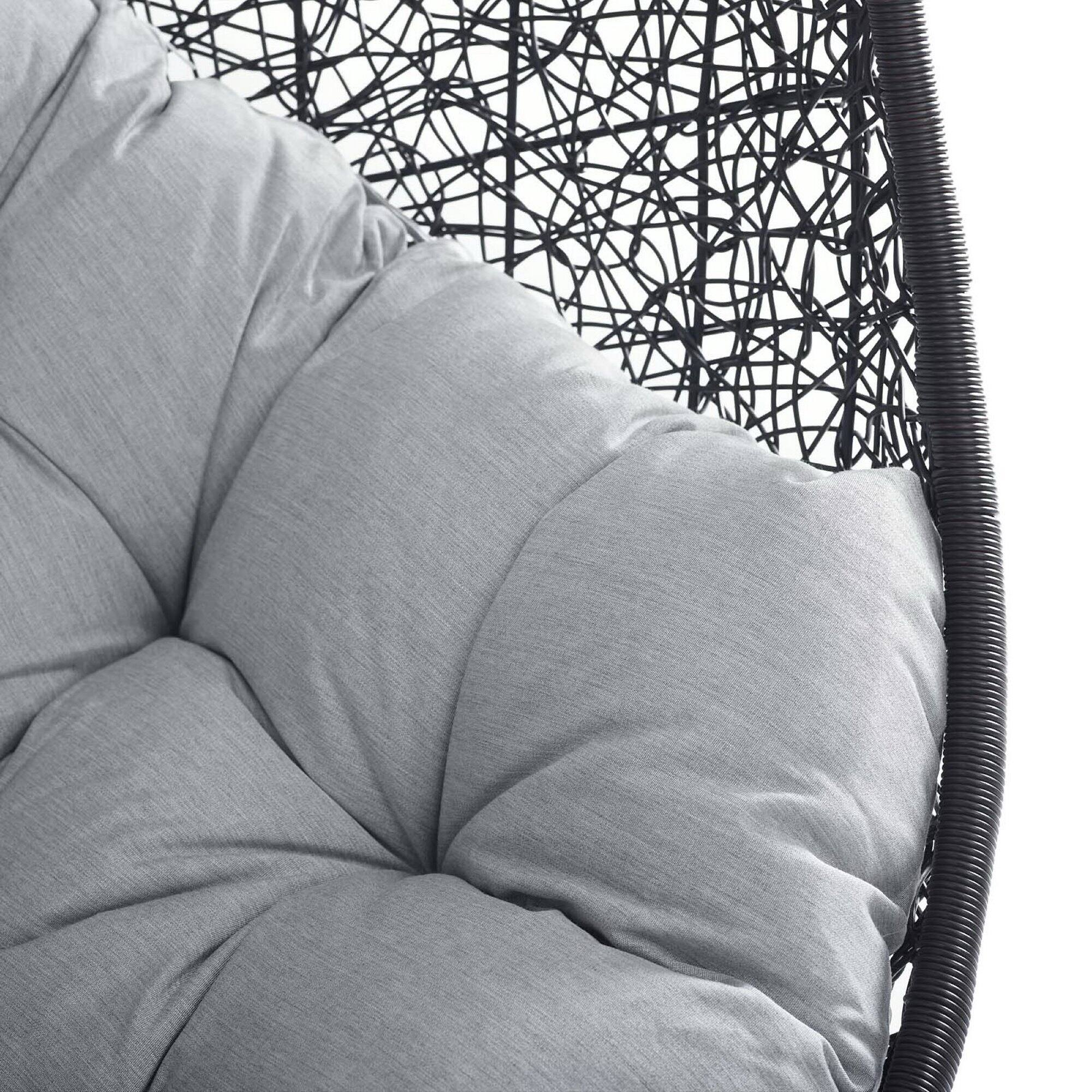 Alt View 2. Modway - Encase Sunbrella® Fabric Swing Outdoor Patio Lounge Chair Without Stand by Modway - Black Gray.