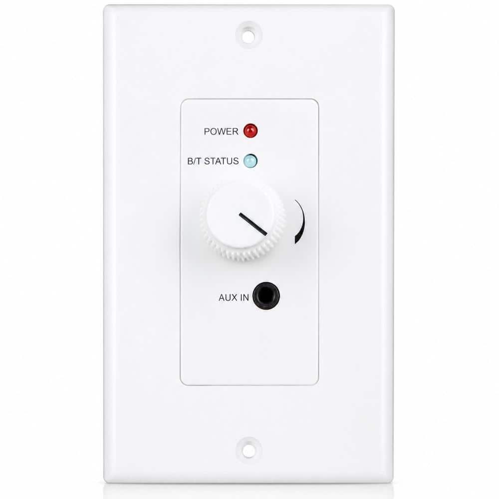 Vaiyer - Bluetooth Wall Plate Audio Amplifier, In-Wall Stereo Class-D Amplifier with aptX, AUX Input, 24V DC Power Adapter - White