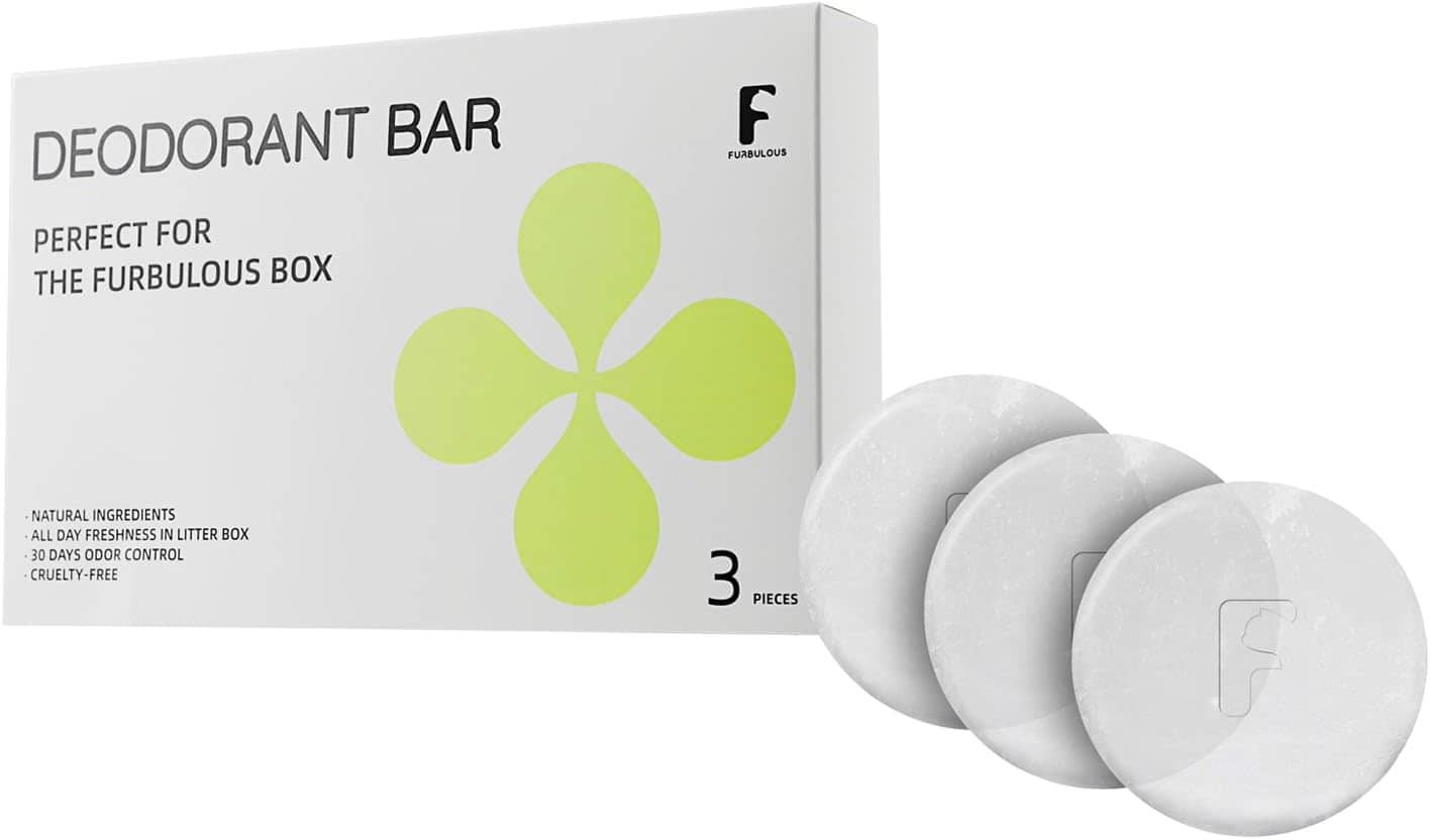 3 Pack Deodorant Bar for Odor Removal, Natural Ingredients Perfect for Furbulous Cat Litter Box - White