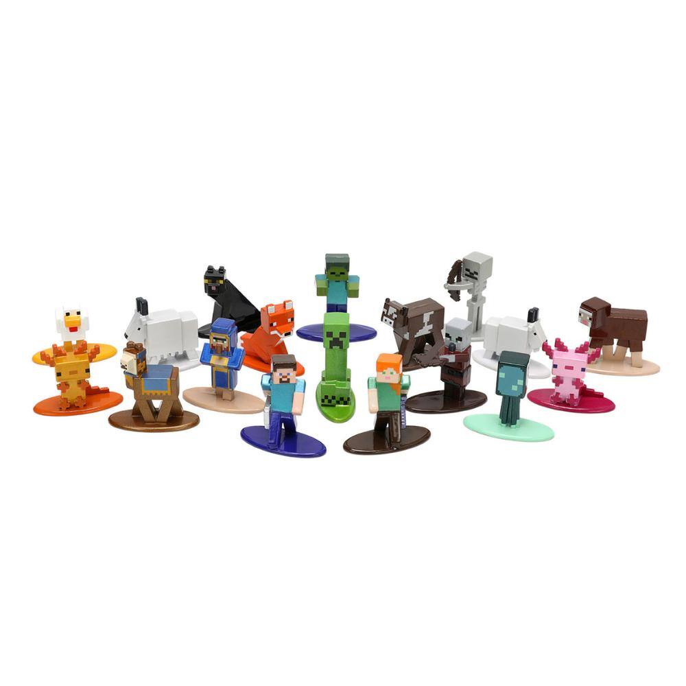 Angle. Jada - "Minecraft: Caves & Cliffs" Set of 18 Diecast Figures "Nano Metalfigs" Series Diecast Models by Jada - Multicolor.