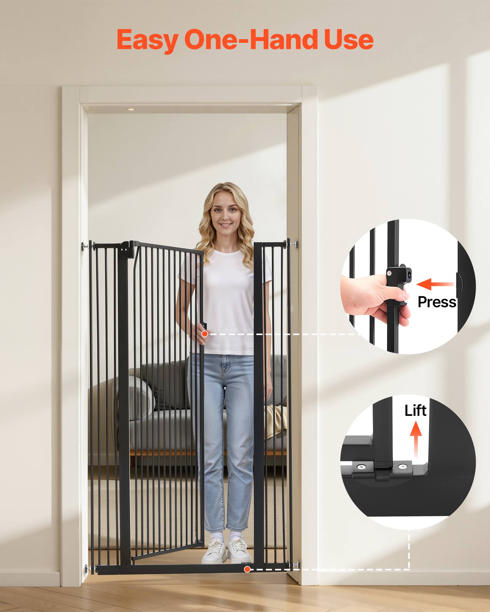 Easy One-Hand Use

Press

Lift