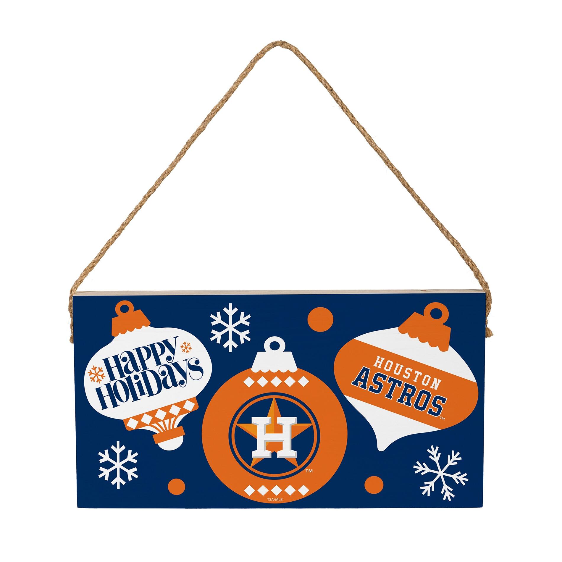 Houston Astros 6" x 11" Holiday Wood Wall Sign