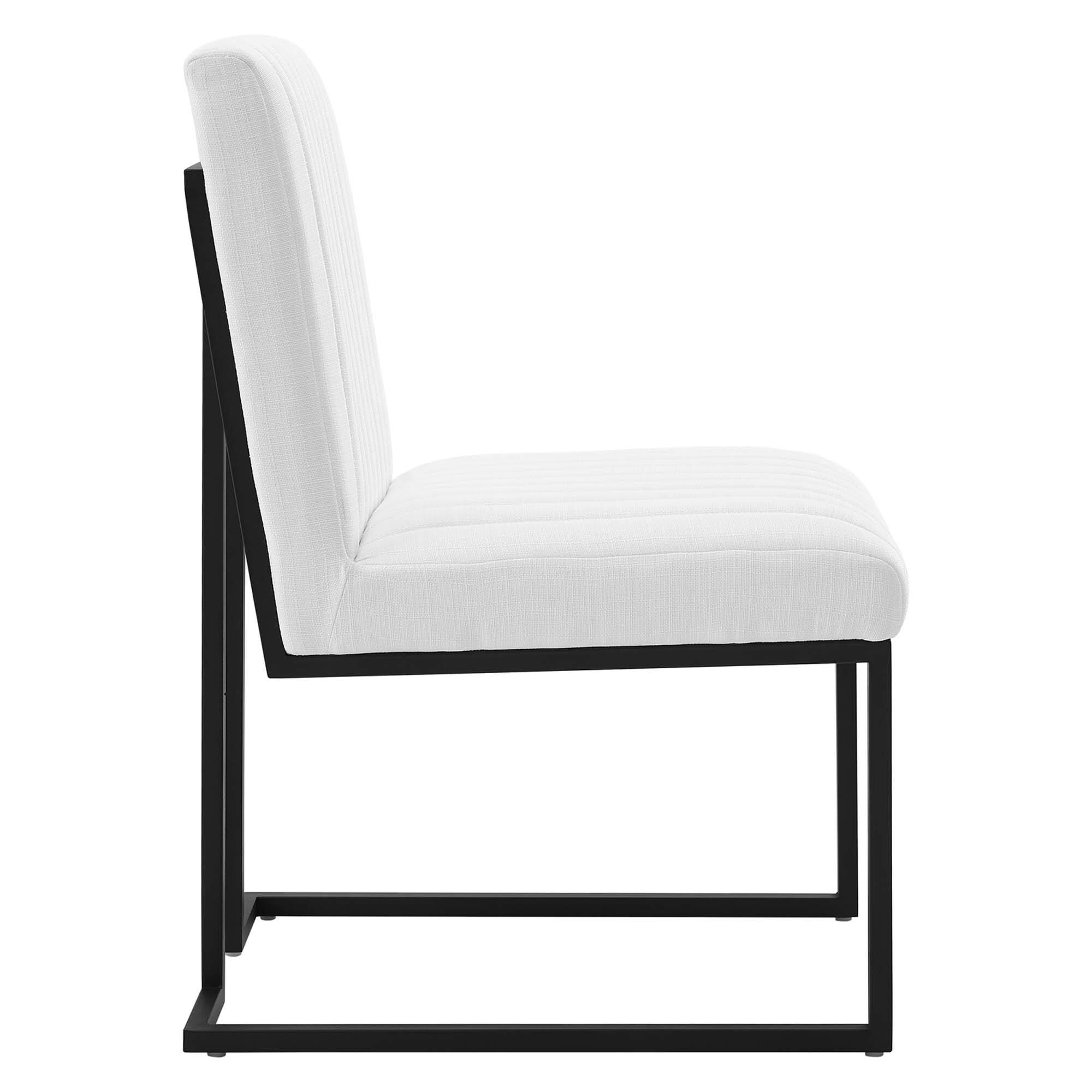 Alt View 1. Modway - Indulge Channel Tufted Fabric Dining Chair by Modway - White.