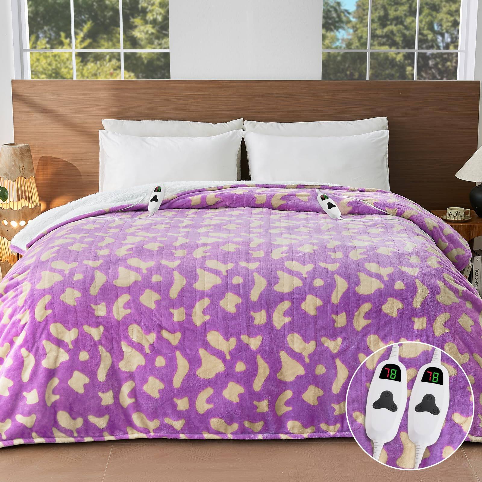 Purple Cute Leopard 84"x90"