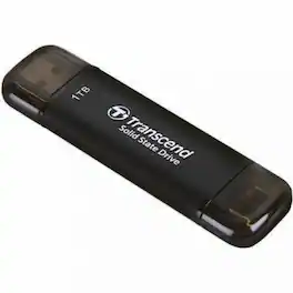 Transcend - ESD310C 1 TB Portable Solid State Drive - External - Desktop PC, Notebook, Gaming Console Device - Black