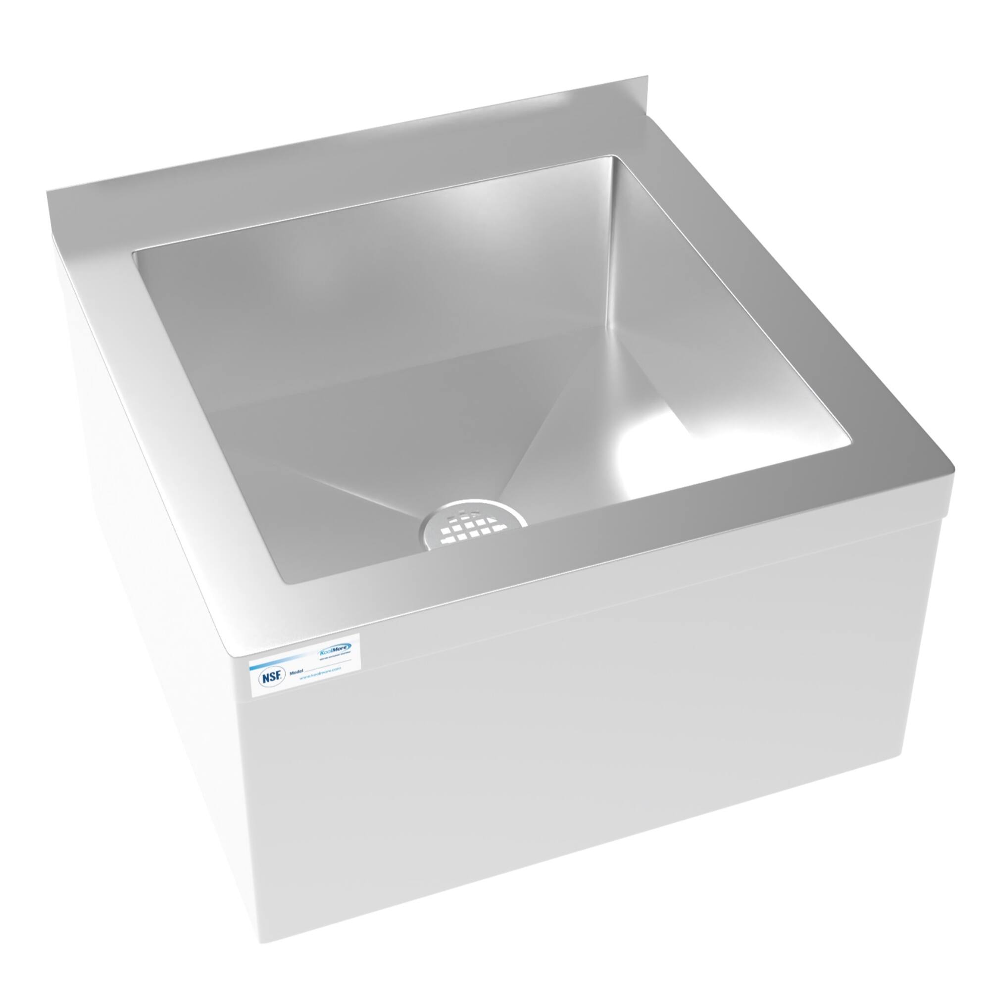 Left. Koolmore - 12 in. Stainless Steel  Floor Mop Sink with Deep Basin, Bowl Size 19" x 22" x 12" MPS-1922123. - Stainless Steel.