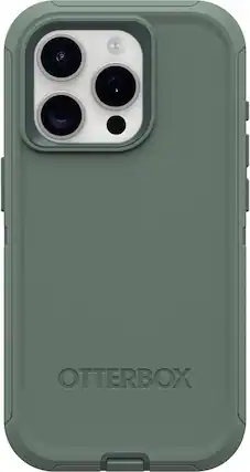 Front. OtterBox - OtterBox - Defender Series Hard Shell For Apple iPhone 15 Pro - Forest Ranger (Green) - Forest Ranger (Green).