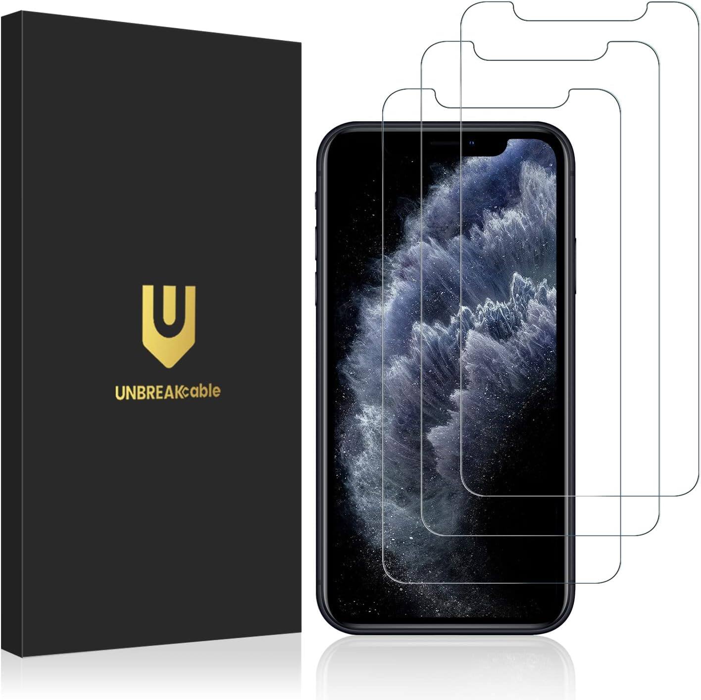 UNBREAKcable - 3-Pack Screen Protector Tempered Glass for iPhone 11 Pro/XS/X - Clear