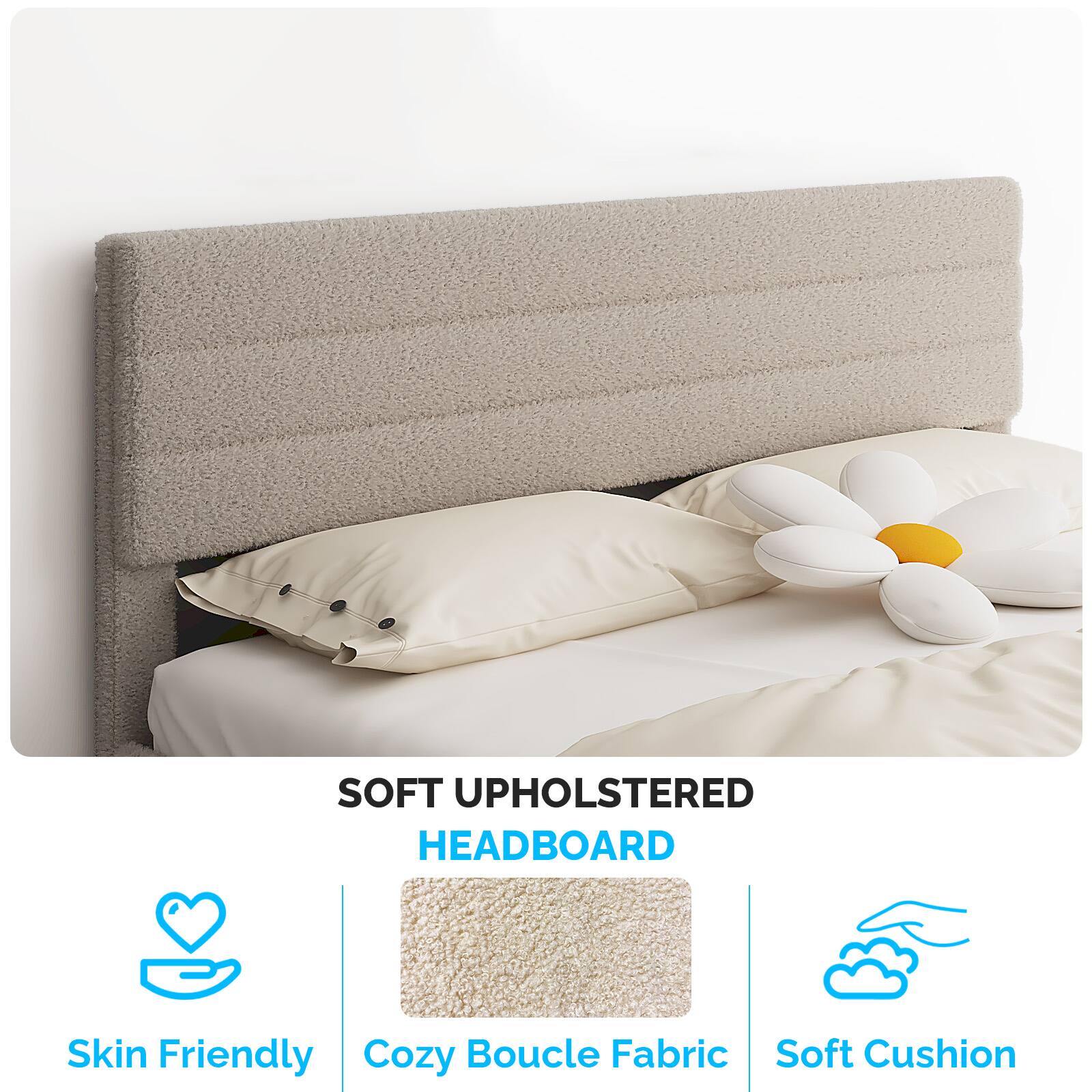 SOFT UPHOLSTERED HEADBOARD

Skin Friendly Cozy Boucle Fabric Soft Cushion