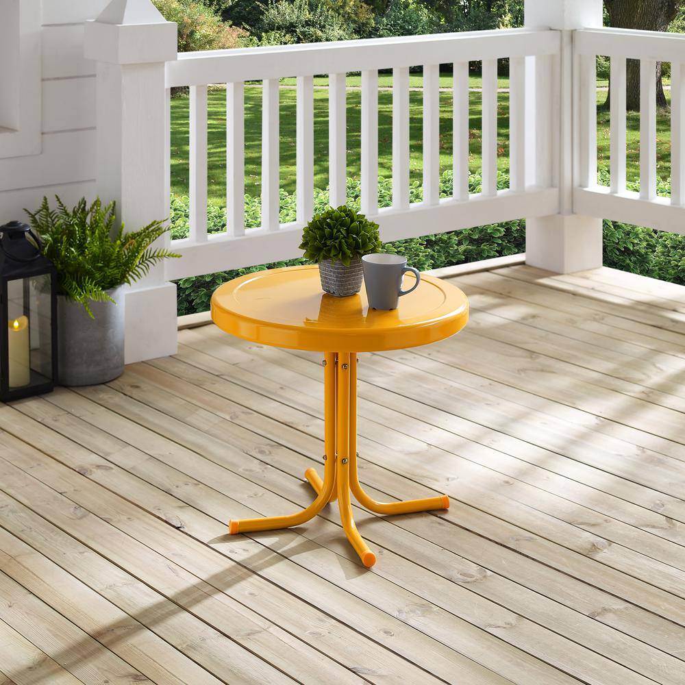 Alt View 3. Crosley Furniture - Griffith Retro Outdoor Side Table - Tangerine Gloss.