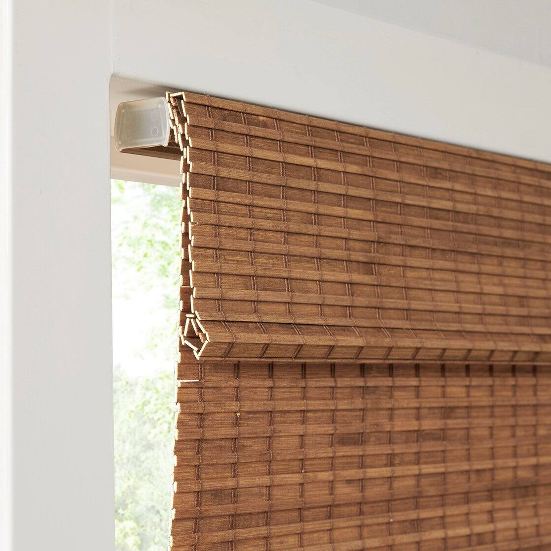 Alt View 8. BreeBe - Bamboo Light Filtering Roman Shade 64'L - Teak.