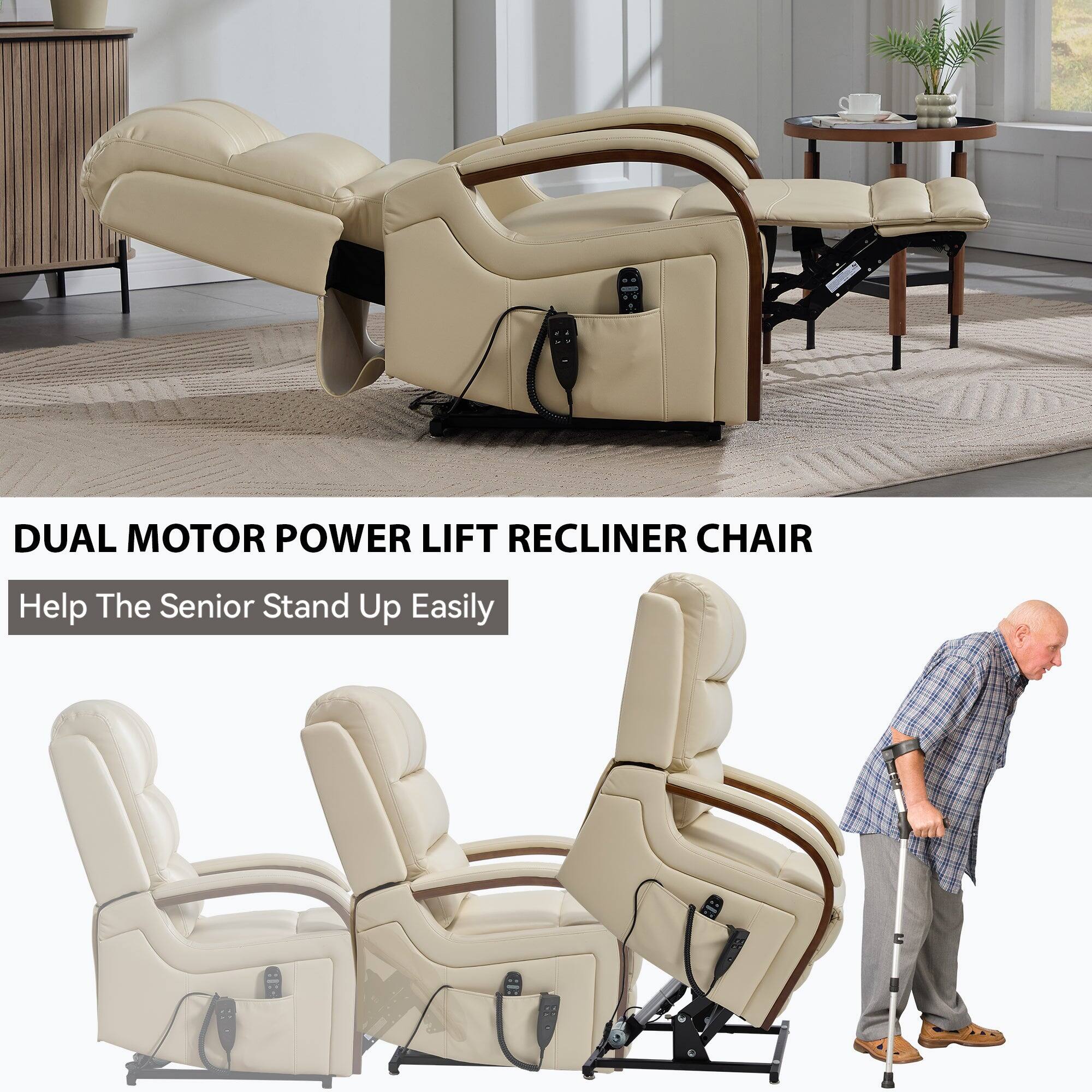 DUAL MOTOR POWER LIFT RECLINER CHAIR  
Help The Senior Stand Up Easily