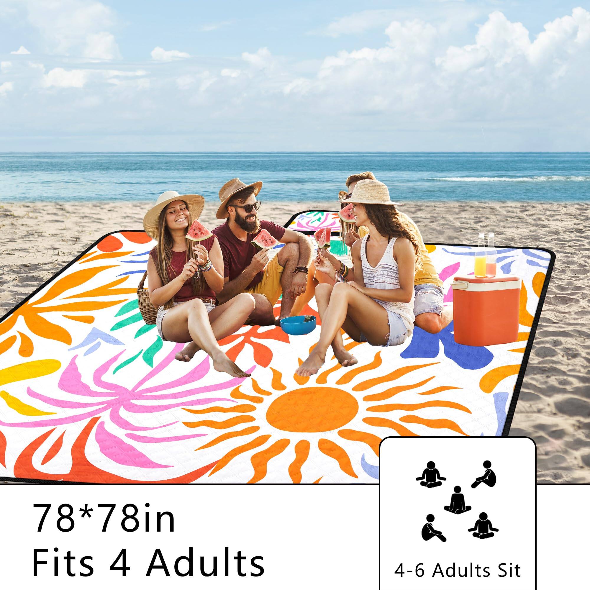 78*78in  
Fits 4 Adults  

4-6 Adults Sit