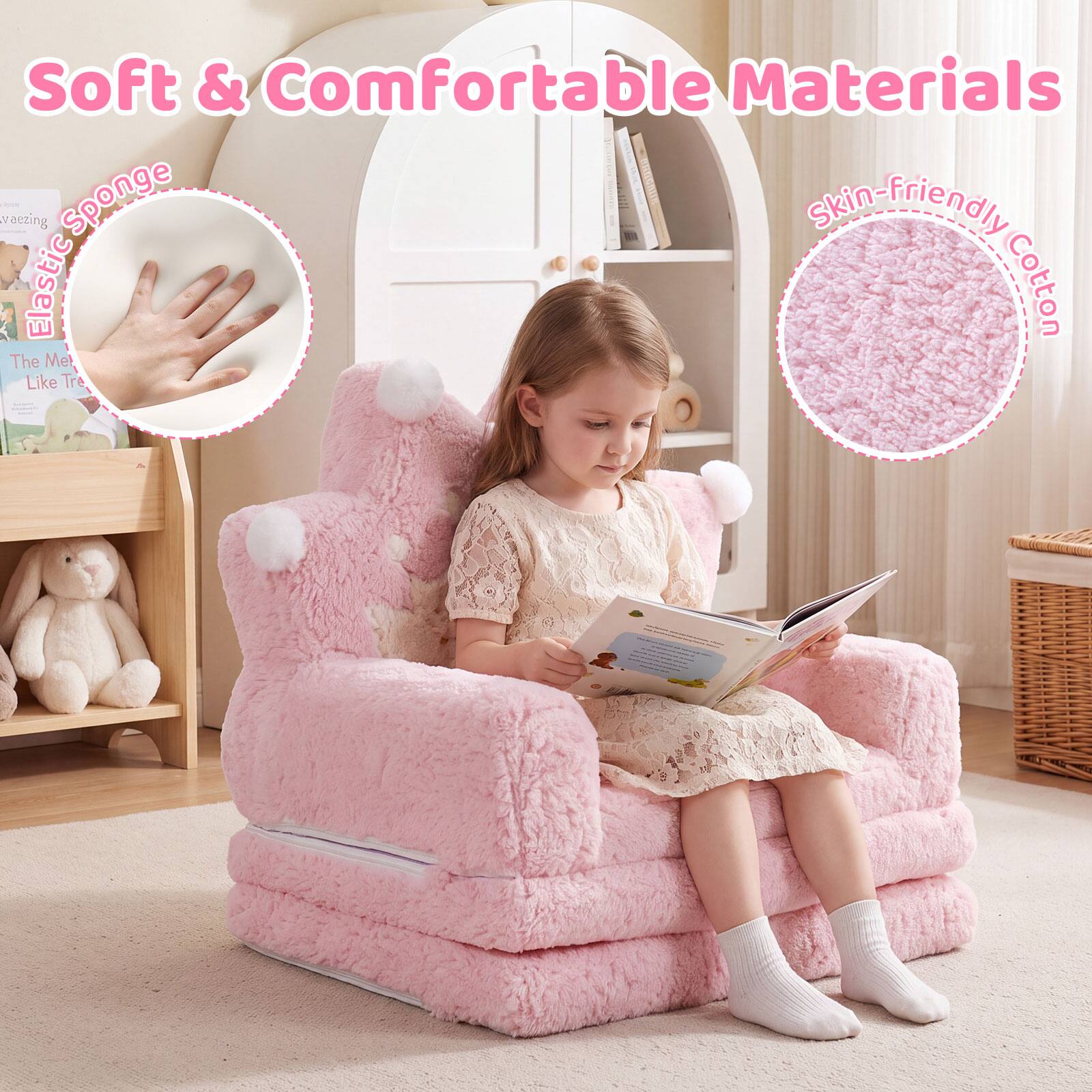 Soft & Comfortable Materials  
Elastic Veezing Sponge  
Skin-friendly Cotton