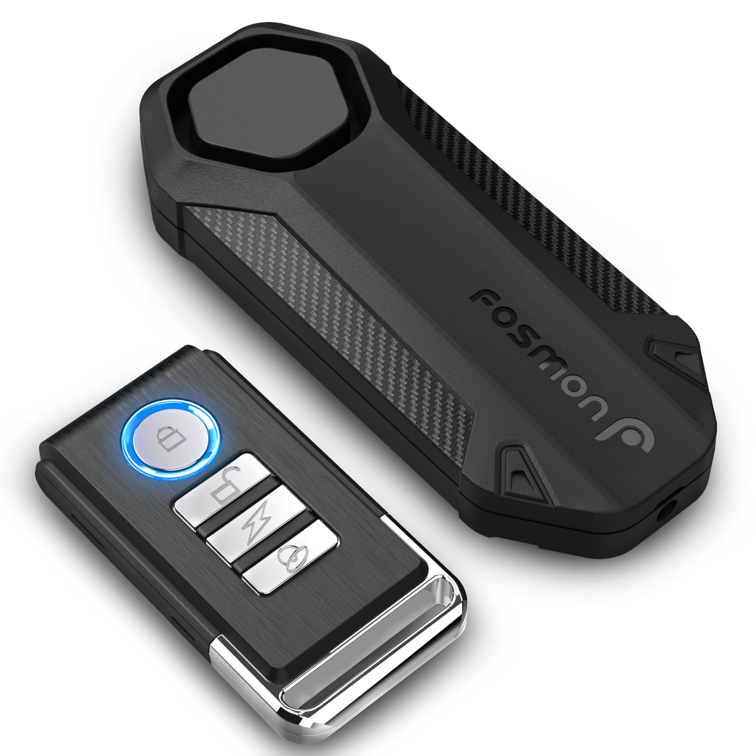 Fosmon - Bike Alarm, Anti Theft Burglar Bicycle Alarm with Remote, Waterproof Vibration Triggered Loud 113dB Wireless Siren - Black
