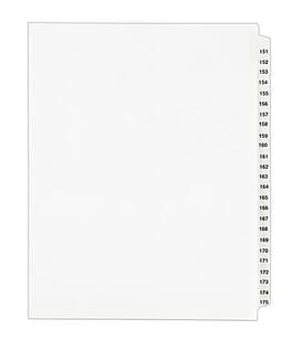 Avery - Legal Pre-Printed Paper Divider Collated Set, 151-175 Tabs, Style, Letter Size - White