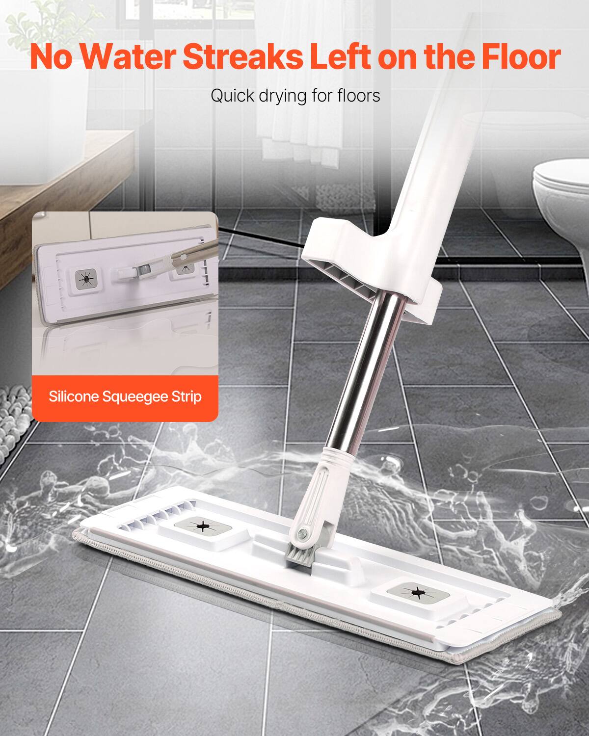 No Water Streaks Left on the Floor

Quick drying for floors

Silicone Squeegee Strip