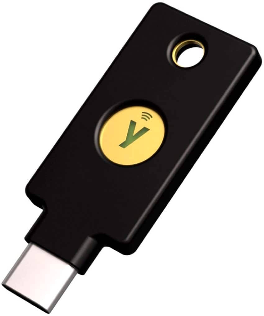 Front. Yubico - Security Key C NFC - Two-Factor Authentication Security Key, Connect via USB-C or NFC, FIDO U2F/FIDO2 Certified - Black.