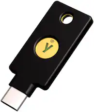 Front. Yubico - Security Key C NFC - Two-Factor Authentication Security Key, Connect via USB-C or NFC, FIDO U2F/FIDO2 Certified - Black.