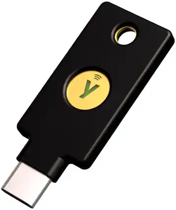 Front. Yubico - Security Key C NFC - Two-Factor Authentication Security Key, Connect via USB-C or NFC, FIDO U2F/FIDO2 Certified - Black.