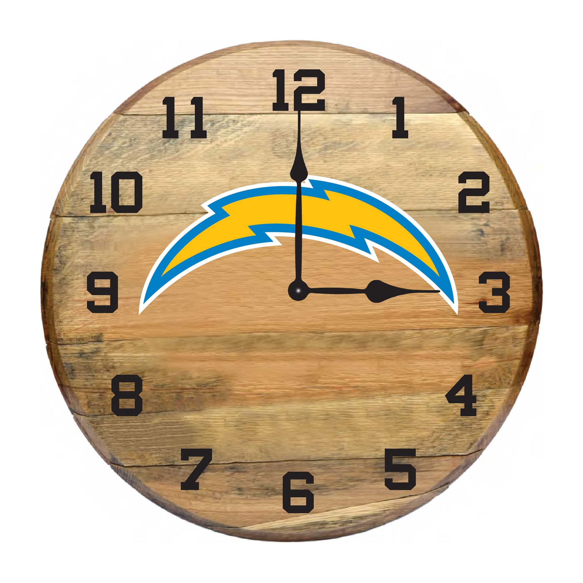 Imperial - Los Angeles Chargers Oak Barrel Clock - Multicolor