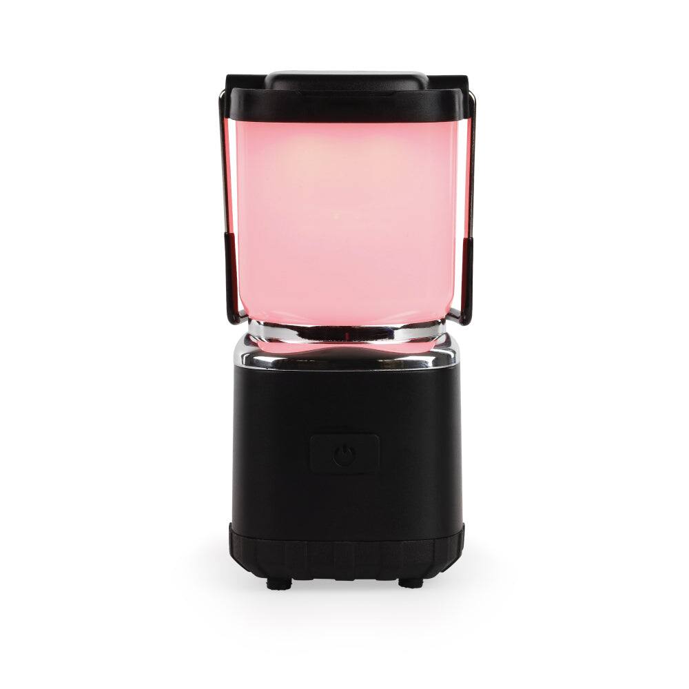 Left. LUXPRO - Mini Rechargeable LED Lantern, 300 Lumens - Black.