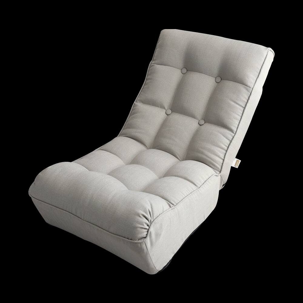 Alt View 4. Loheer - Loheer Adjustable Floor Chair Japanese Tatami Lazy Sofa Reclining Single Sofa with 4-Segment Backrest for Gaming Reading - Gray.