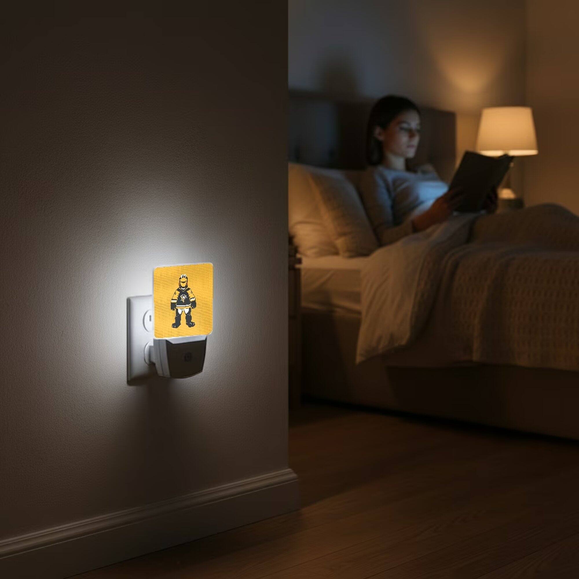 Alt View 3. Keyscaper - Pittsburgh Penguins 2-Pack Solid Design Mascot Nightlight Set - White.
