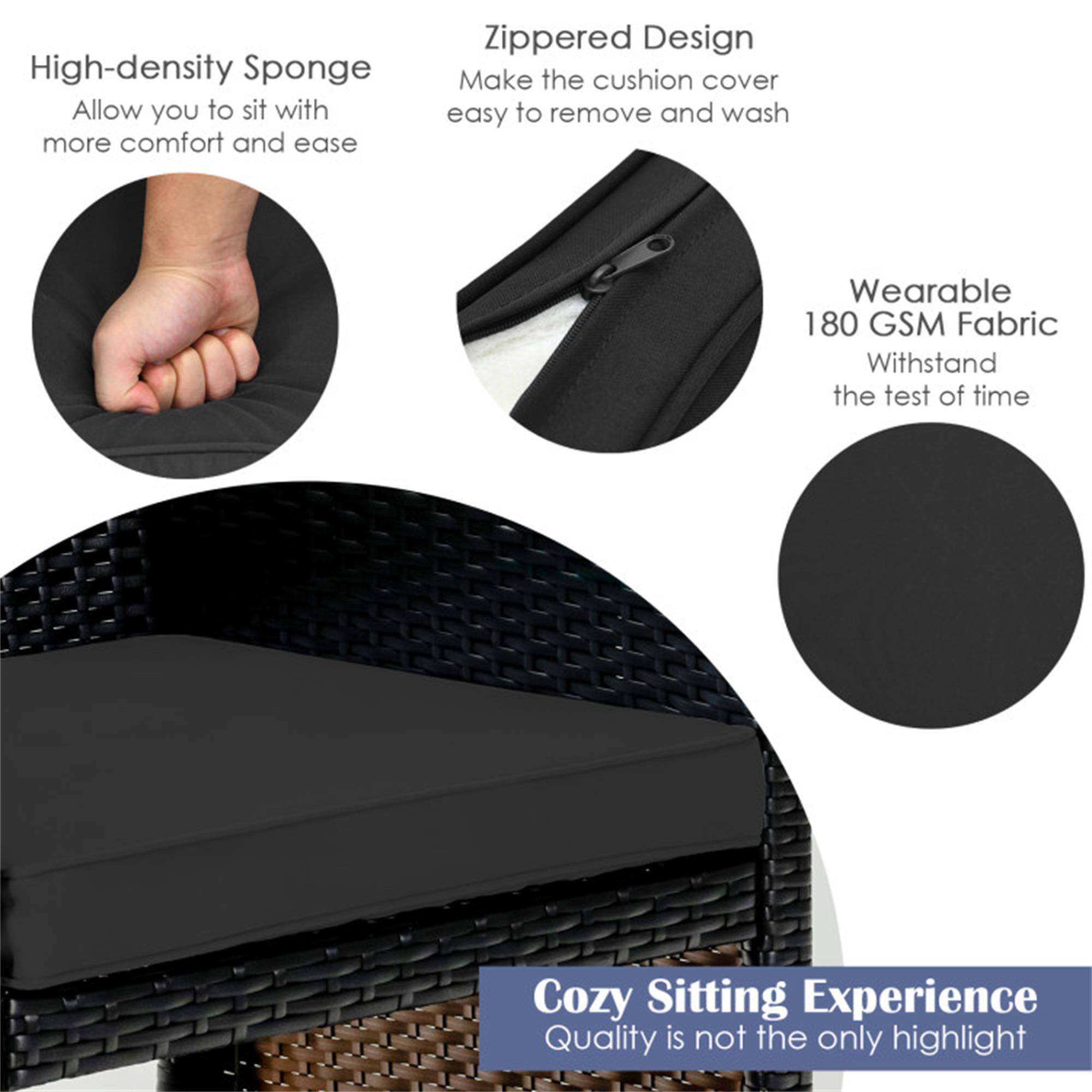High-density Sponge  
Allow you to sit with more comfort and ease  

Zippered Design  
Make the cushion cover easy to remove and wash  

Wearable 180 GSM Fabric  
Withstand the test of time  

Cozy Sitting Experience  
Quality is not the only highlight