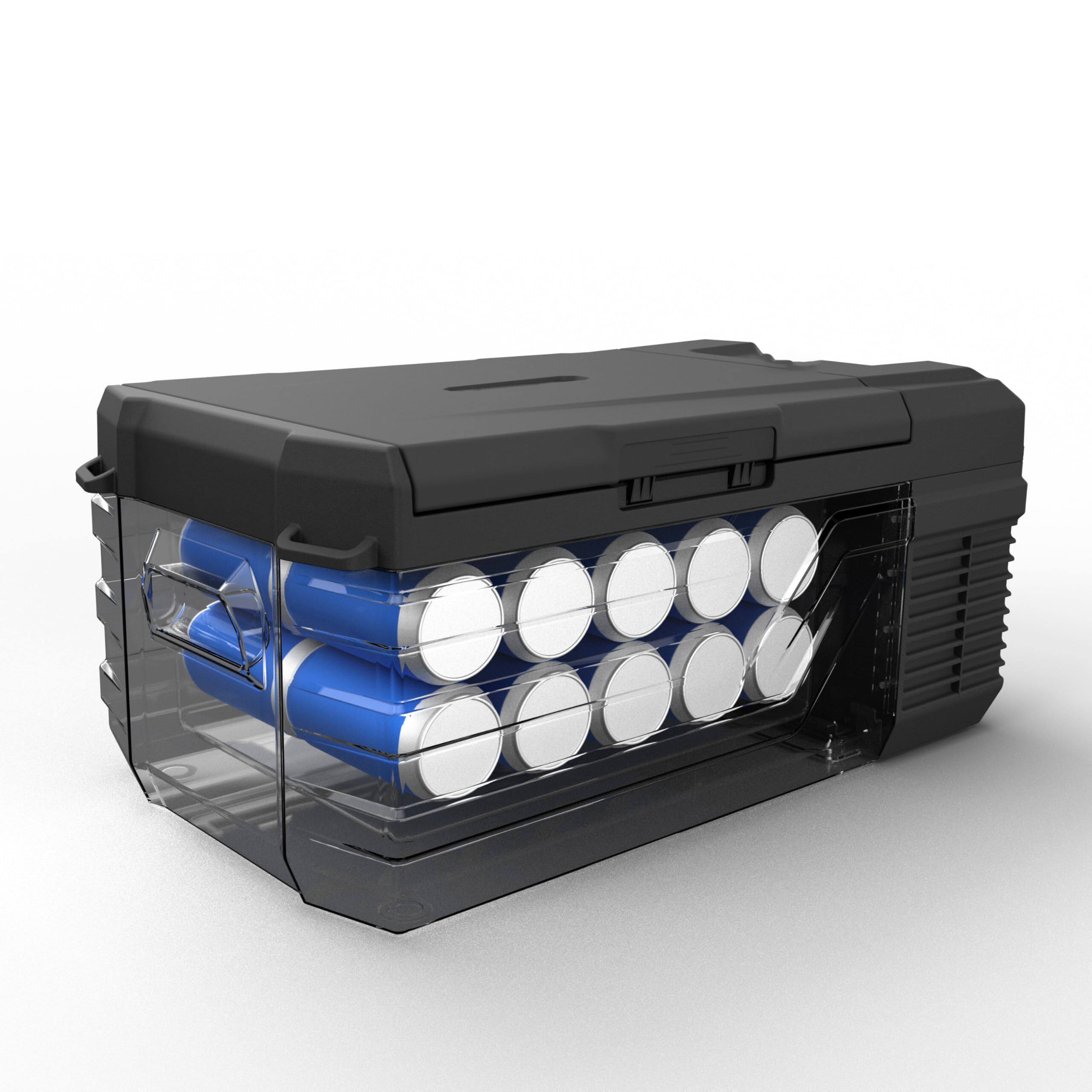 Alt View 1. GlowWise - 16QT Car Fridge, 12V/24V DC & 110-240V AC Portable Freezer, -4°F to 68°F for Car Truck RV Camping - Gray.