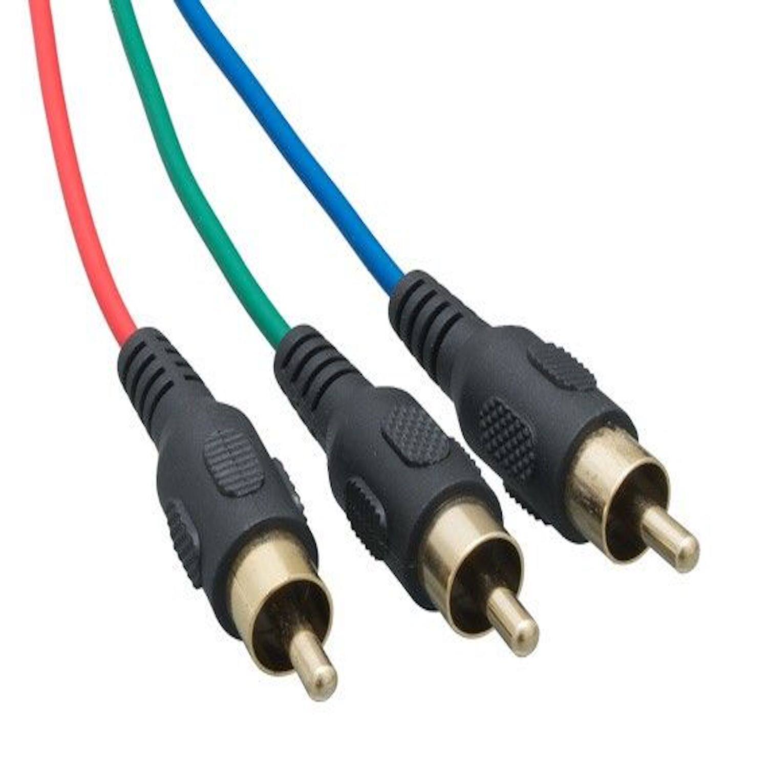 Angle. Sanoxy - 10ft VGA HD15 Male to 3 RCA Male Video Cable - Black.