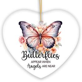 OrnamentallyYou - Watercolor Butterflies Appear Memorial Ornament Wings of Remembrance Gift - Multi-colored