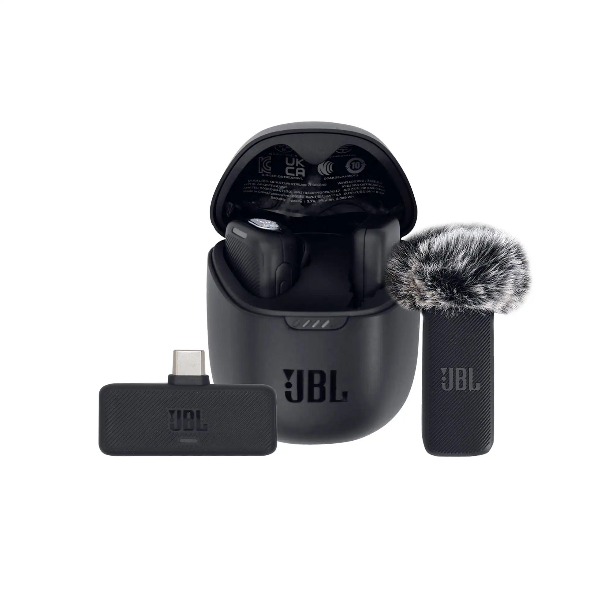 JBL - Quantum Stream Wireless Clip-On Microphone System for USB-C Devices (2.4 GHz) - Black