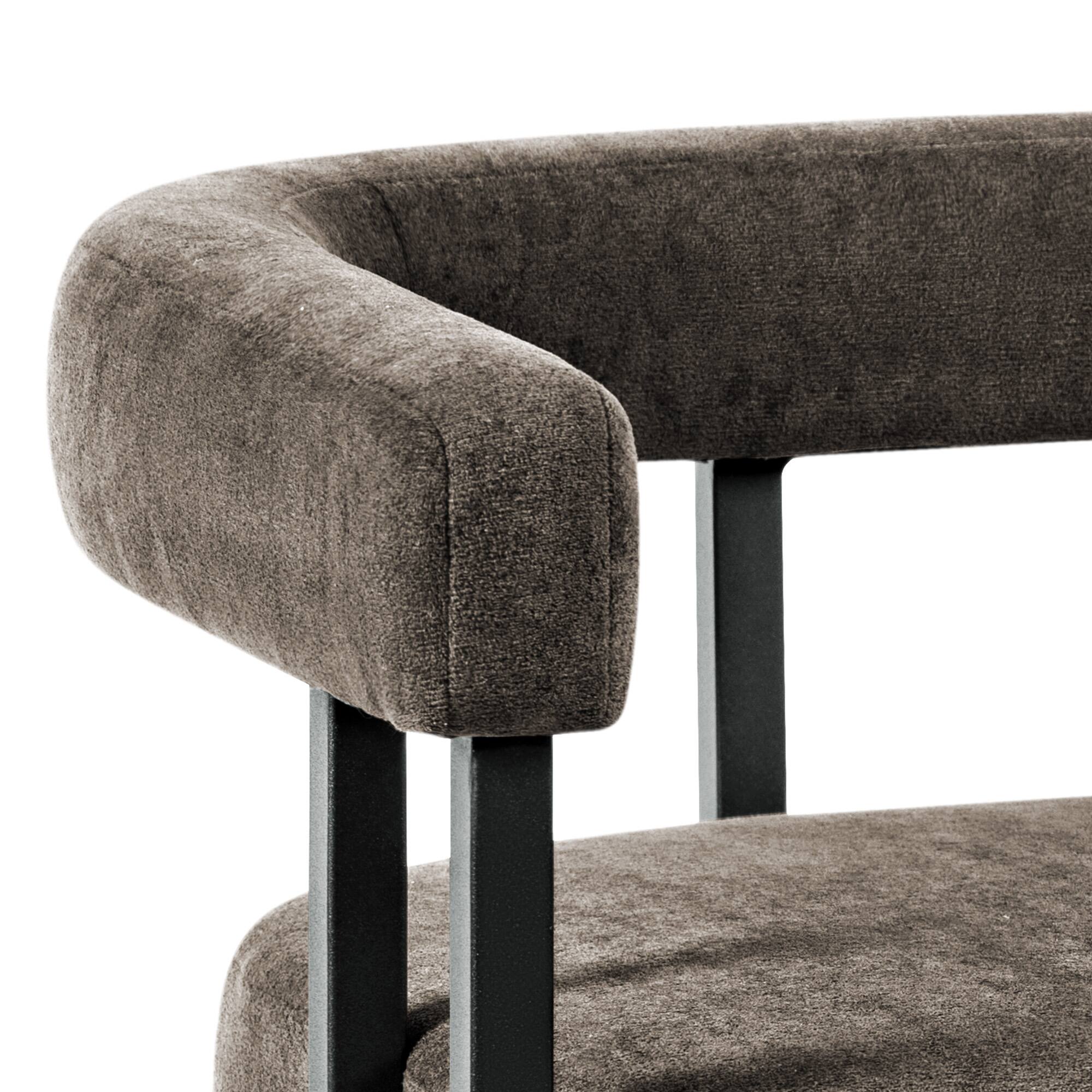 Left. KERDOM - 26'' Height Cloud Velvet Pub Bar Seats, Kitchen Island Stools with Arms Bar Stools Set of 2, Counter Padded High Chair - Cement Grey.