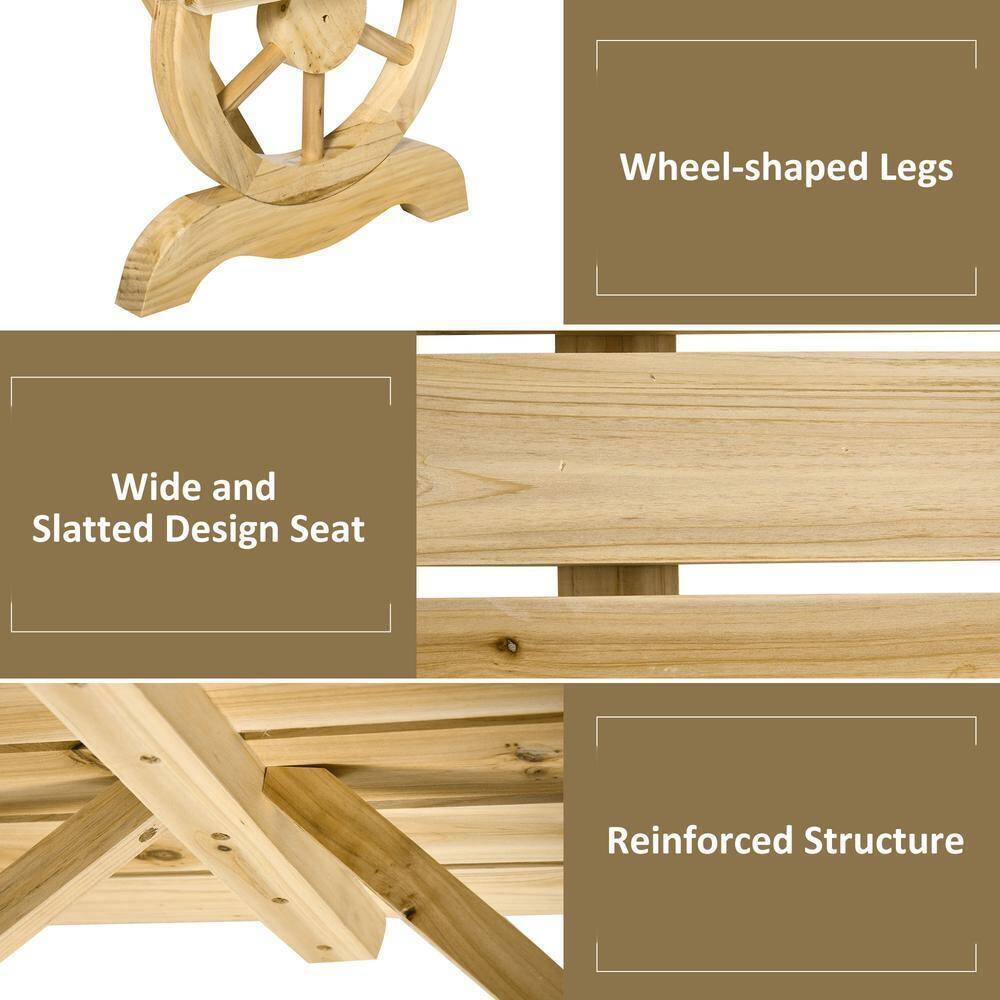 Wheel-shaped Legs  
Wide and Slatted Design Seat  
Reinforced Structure