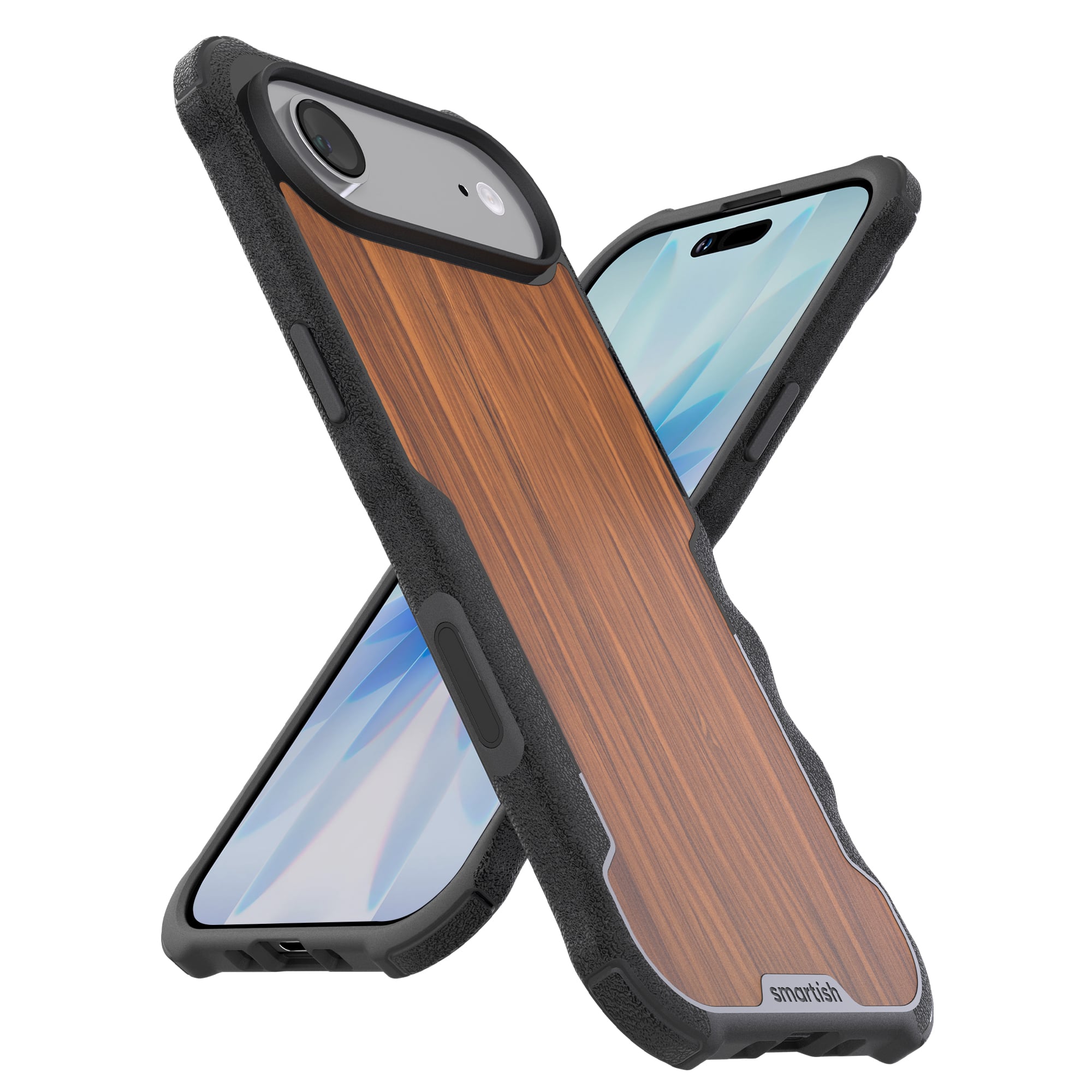 Smartish - iPhone Air MagSafe Case - Gripzilla - Protective Grip Heavy Duty Cover - Walnut Woods - [Walnut Woods]