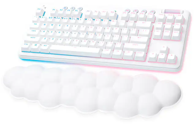 Logitech - G715 Aurora Collection TKL Wireless Mechanical Tactile Switch Gaming Keyboard for PC/Mac with Palm Rest Included - White Mist