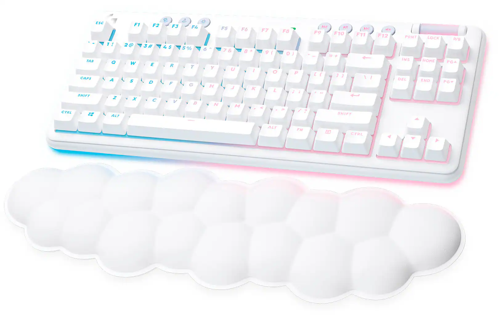 Logitech - G715 Aurora Collection TKL Wireless Mechanical Tactile Switch Gaming Keyboard for PC/Mac with Palm Rest Included - White Mist