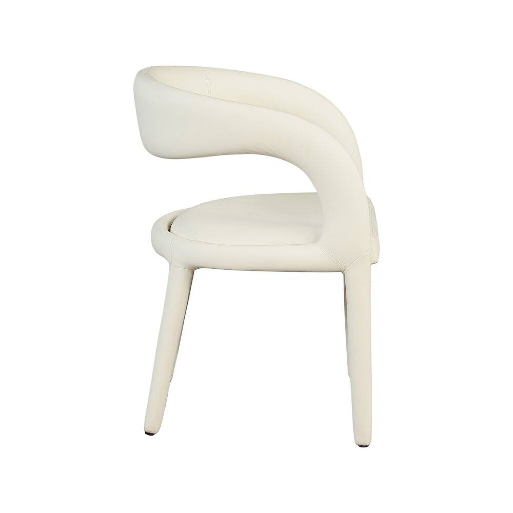 Alt View 4. Meridian Furniture - Sylvester Cream Vegan Leather Dining Chair - Beige.