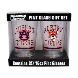 Logo Brands - Auburn Tigers 16oz. Pint Glass Two Pack - Multicolor